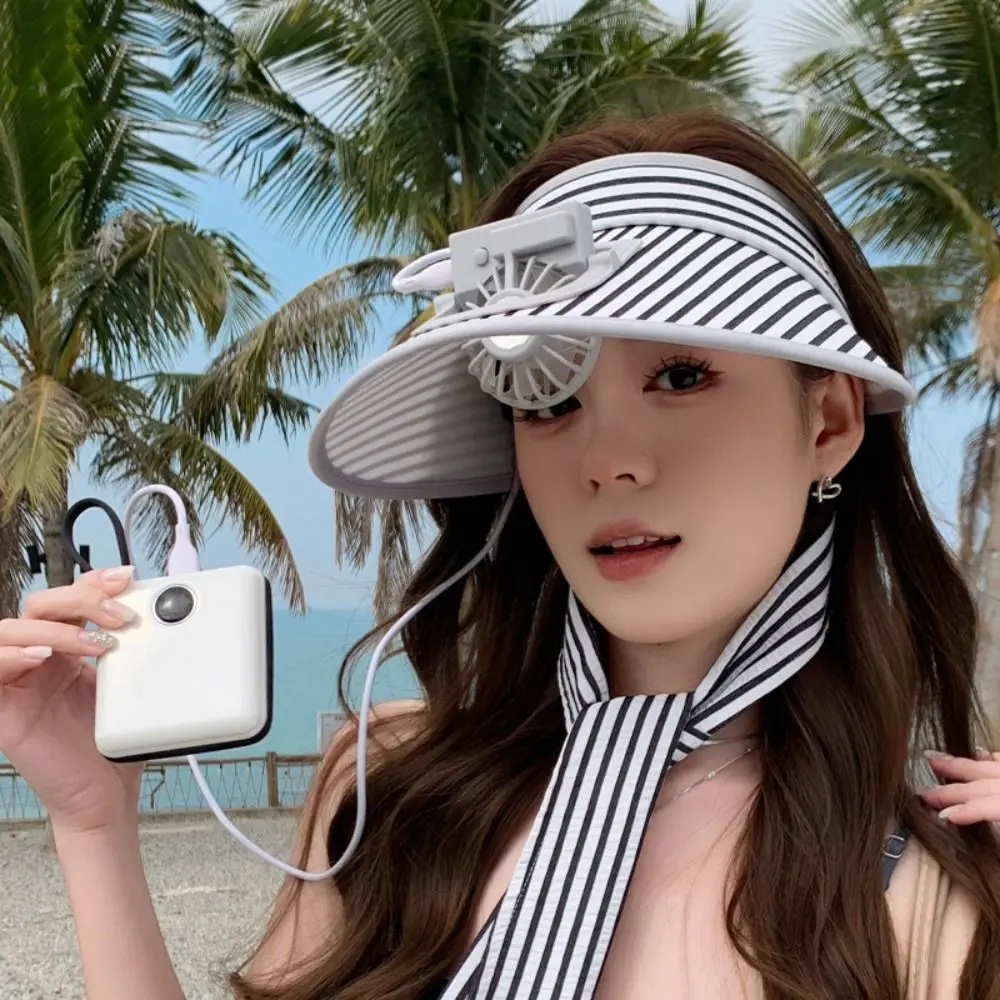 Polyester Outdoor Sun Hat with USB Fan for Summer