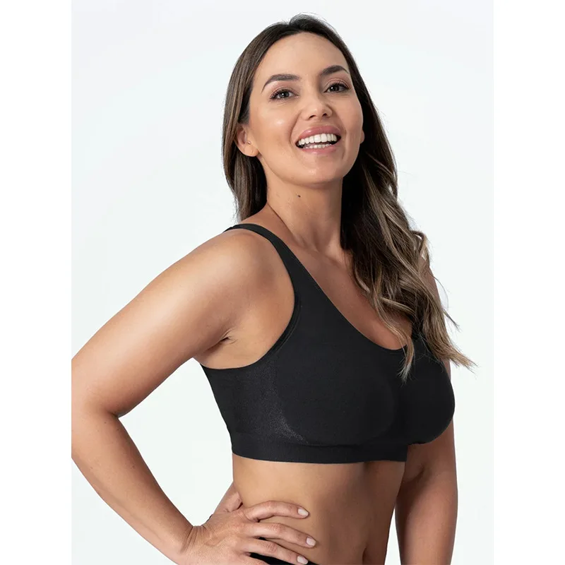 Women Daily Comfort Wireless Shaper Bra Sexy Bright Silk Decoration Lingerie Female Removable Pad Underwear S-4XL C06 3