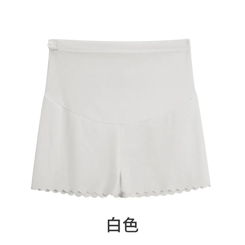 Ice silk maternity pants Light maternity shorts belly support three-quarter pants over summer loose safety leggings