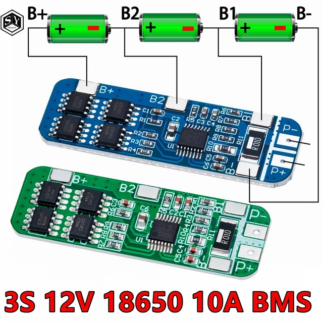 3S BMS 10A 12V Lithium Battery Charger and Over-Current Protection Board  BMS Module – Dhaka Robotics