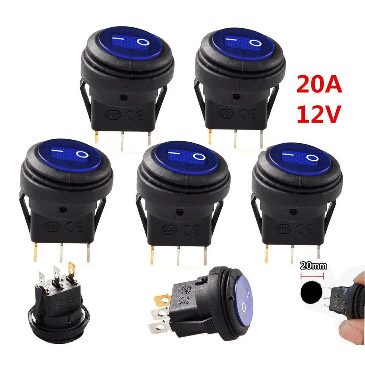 12V 20a   / Ŀ ġ ڵ ڵ Ʈ SPST, 5 