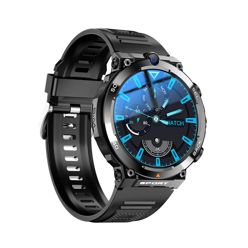 2024 4G Lte Round Smart Watch Men Android 8.1 Smartwatch Phone 900 Mah Dual Camera Gps Wifi Sim Card Slot Videochiamata Google Play