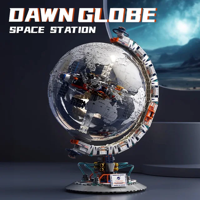 Space Station Transparent Globe Building Blocks Set 3