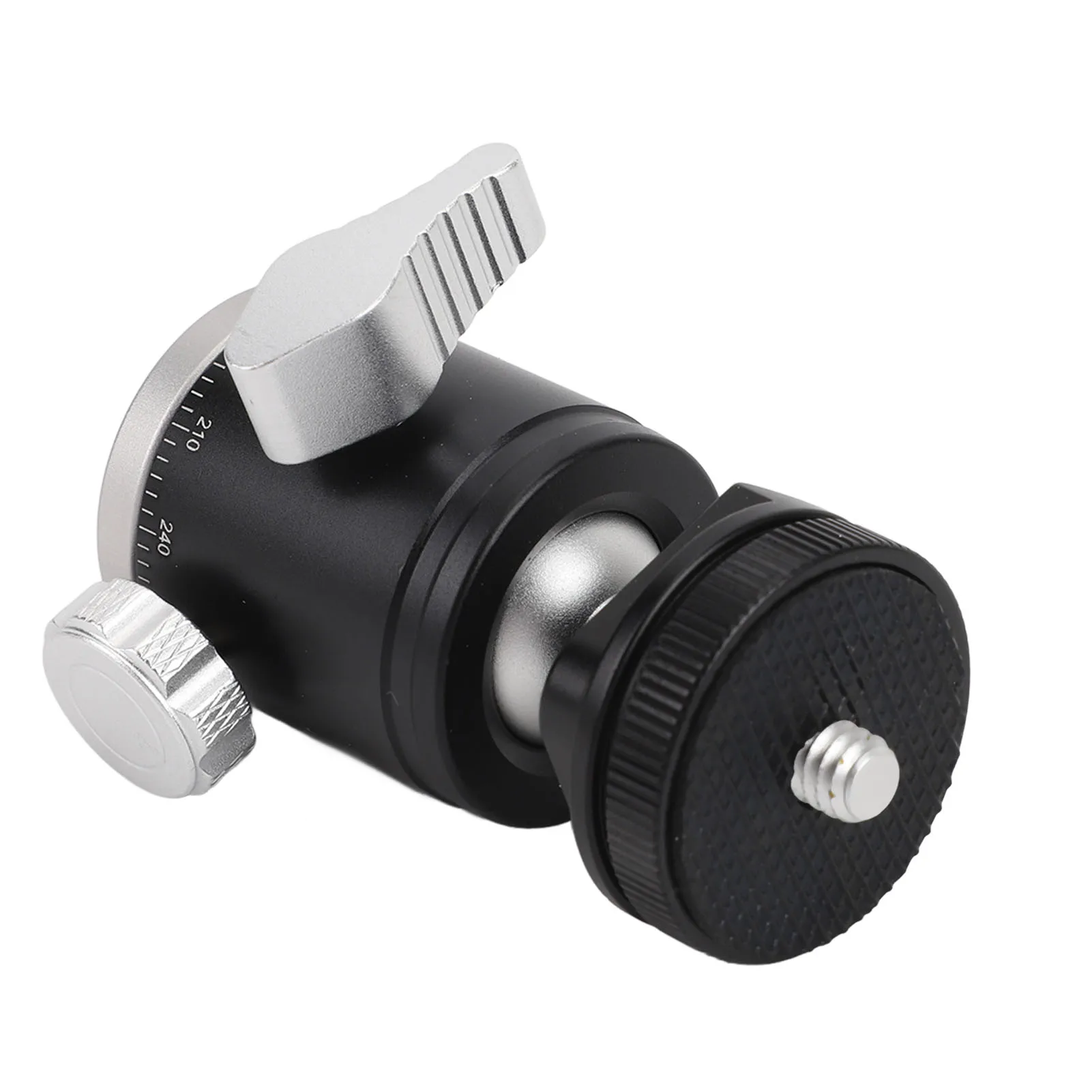 Camera Tripod Head Aluminum Alloy 360 Degree Rotatable Mini Ball Head with 1/4 Inch Screw Cold Shoe Mount for SLR Cameras