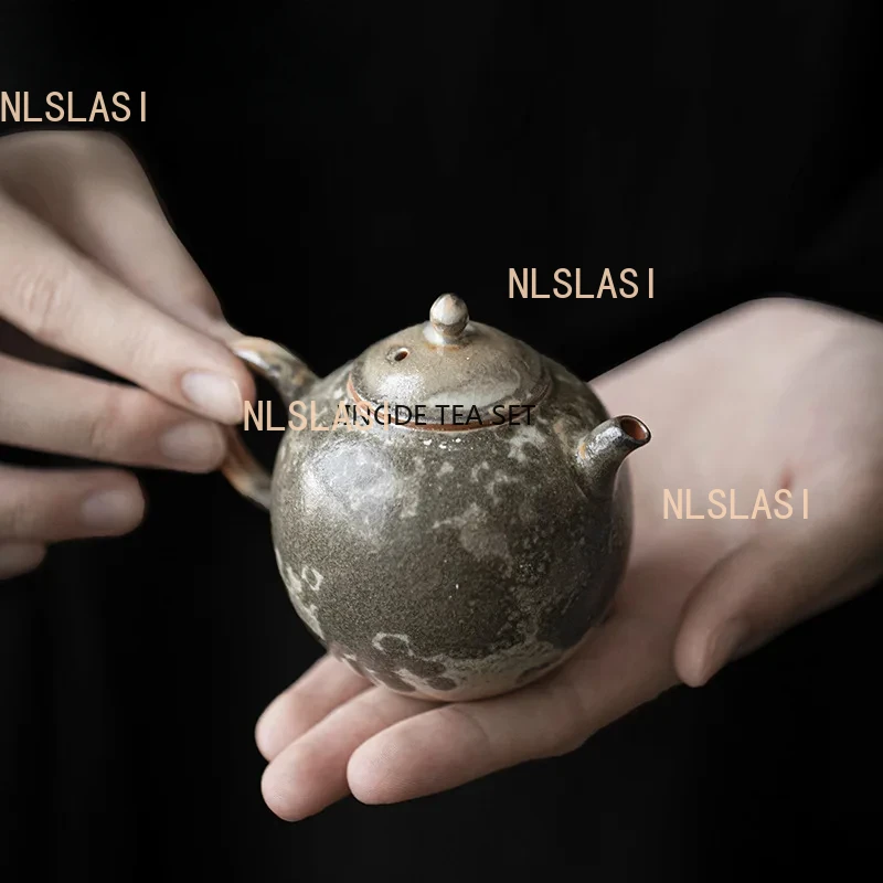 Japanese porcelain teapot retro stone tool Chinese tea brewing pot tea ceremony accessories