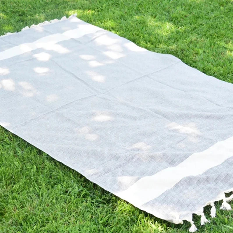Turkish Stripe Beach Towel With Tassel Summer Polyester Beach Accessories Adult Beach Towel For Travel Outdoor Mother's Day Gift