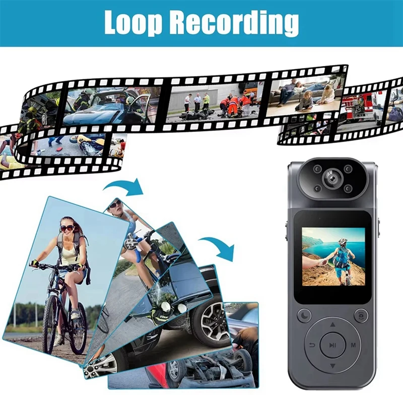 3CGRO-1080P Protable Digital Camera With Rotatable Lens Sports Camera Voice Recorder Bodycam For Journalists And Adventurers 3