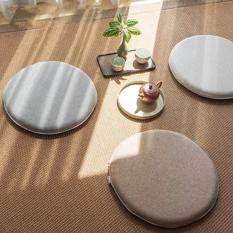 

Japanese Kawaii Cushion Round Office Chair White Linen Cushions Designs Aesthetic Modern Living Room Cojines Home Decorations