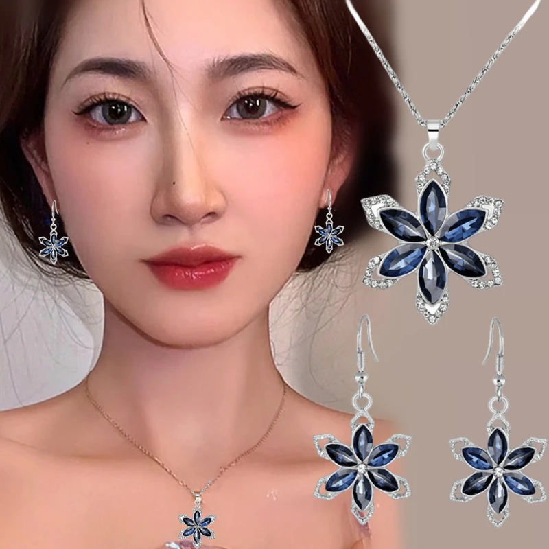 Jösva Juego De Joyas De Plata Para Mujer, Collar Con Colgante De Corazón De Plata De Ley 925 Y Aretes De Trébol Pequeños Y Pulsera Con Circonita Cúbica 5A, Día De La