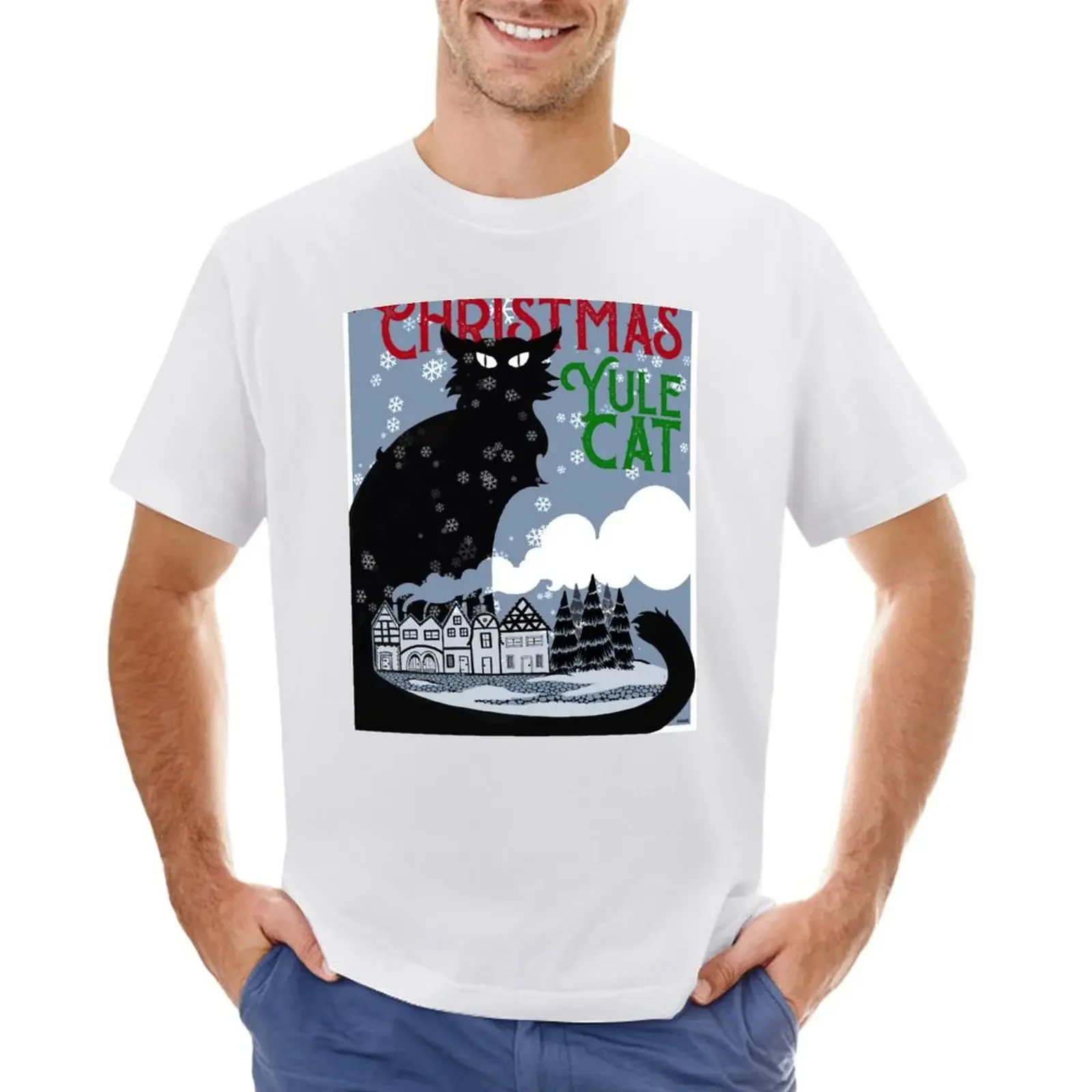 

Yule Cat T-shirt blacks graphics plain white t shirts men