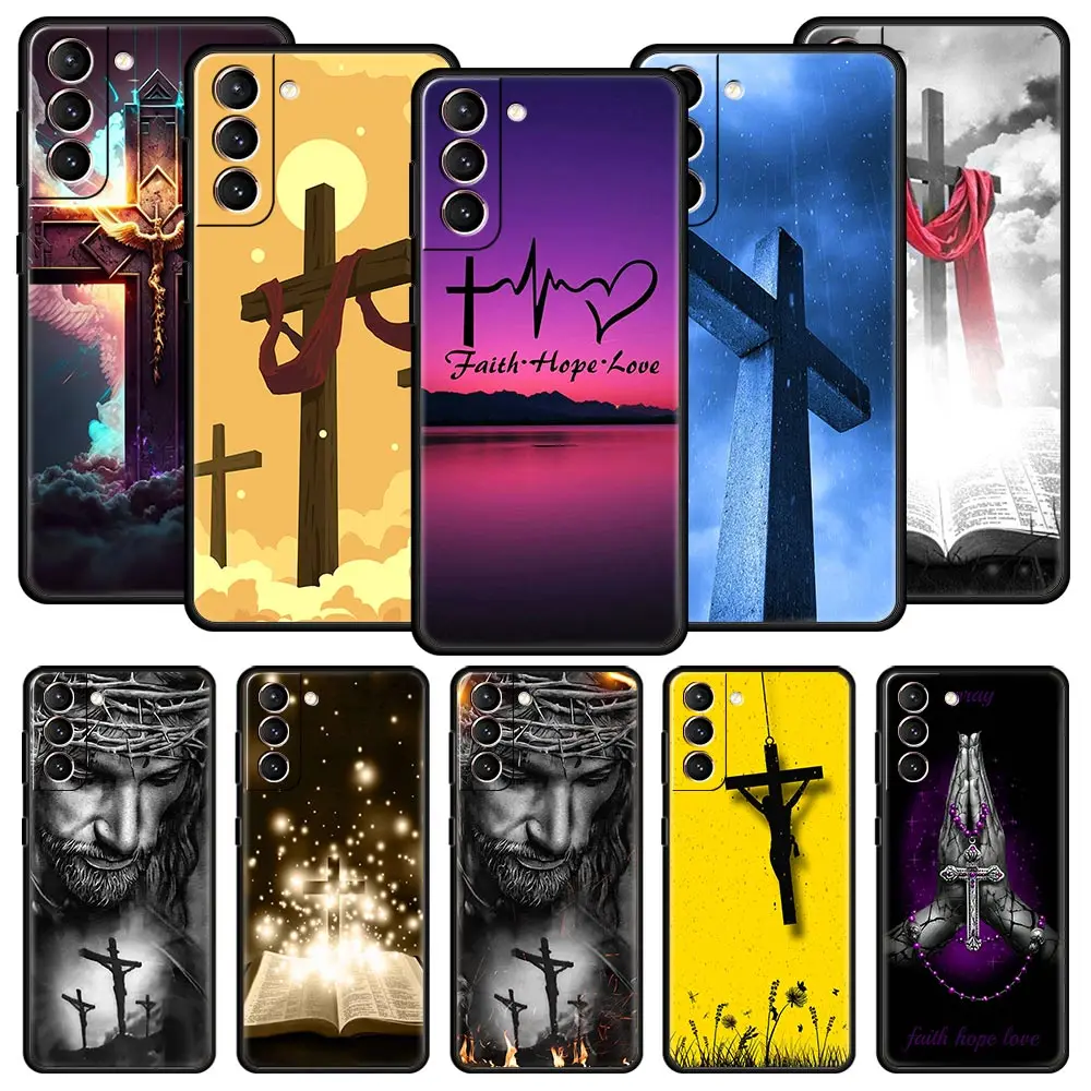 Faith Christian Religious Jesus Clear Phone Case - Black Cover