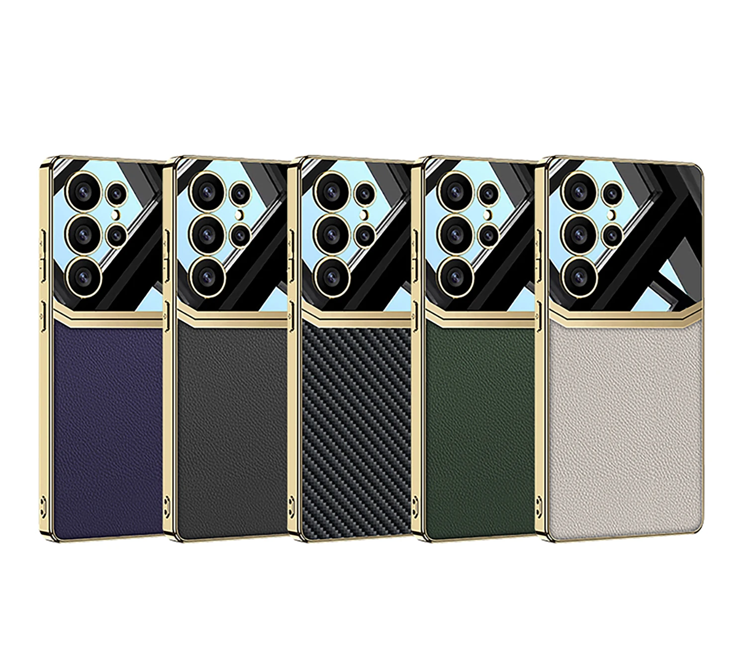 Luxury Plating Leather Case For Samsung Galaxy S25 S24 S23 Ultra Camera Protecti