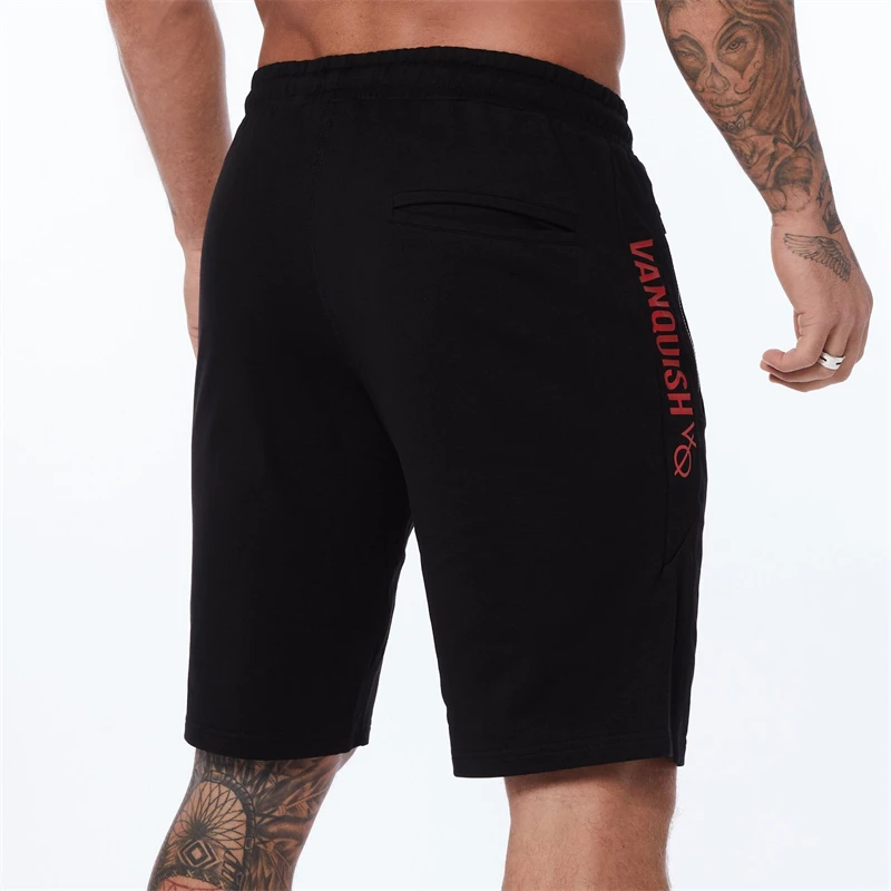 Summer New Men's Shorts Casual Fashionable Men's Clothing Cotton Double Zipper Printing Five Point Pant Gym Training Shorts