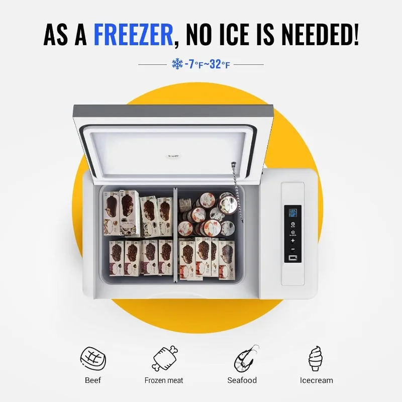 BougeRV 12 Volt Refrigerator 12V Car Fridge 30 Quart Portable Freezer Compressor Cooler -7℉~50℉ Compressor Freezer