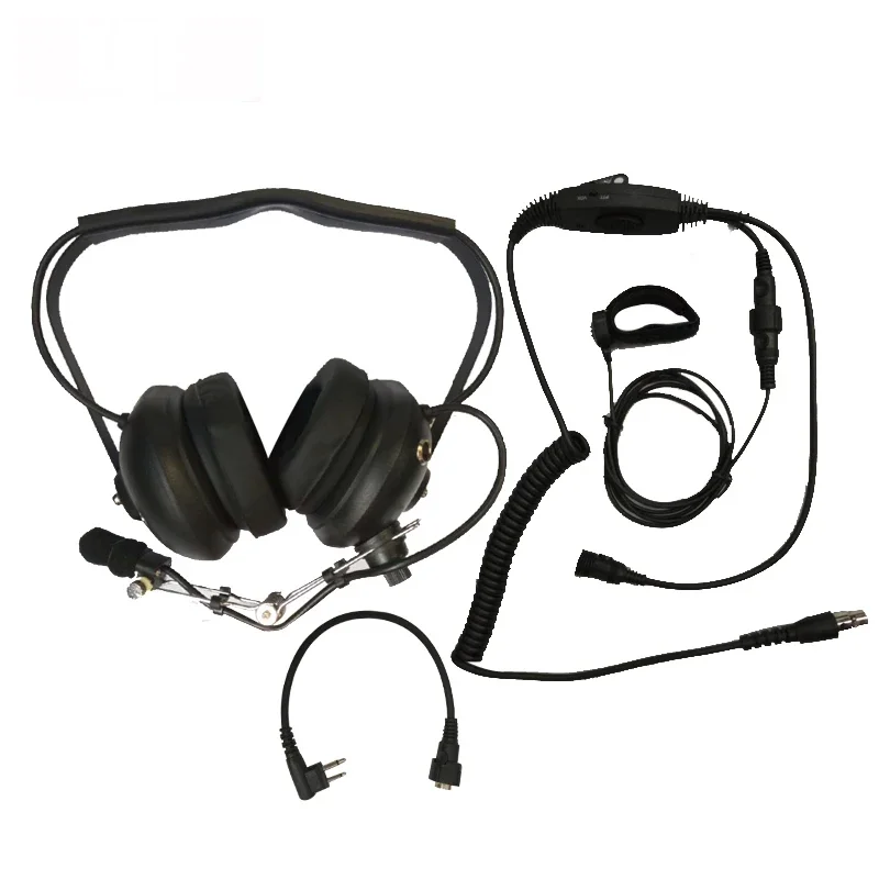 Aviation Mic Speaker Noise Cancelling Headset Earpiece VOX PTT Volume Adjustment for Motorola EP450 GP2000 GP88 GP88S CP88 Radio