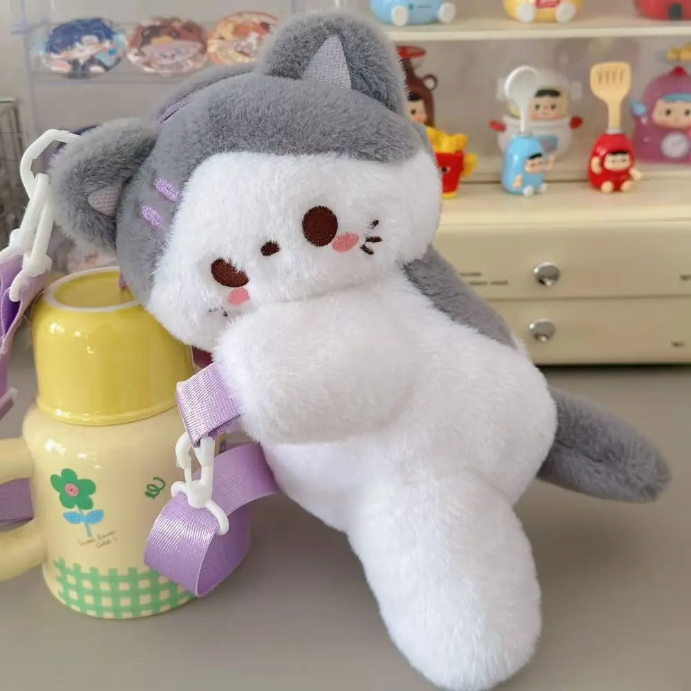 Cute Rabbit Cute Cat Crossbody Bag Kitten Plush Children Backpack JK Lolita Large Capacity Animal Shoulder Bag Outdoor