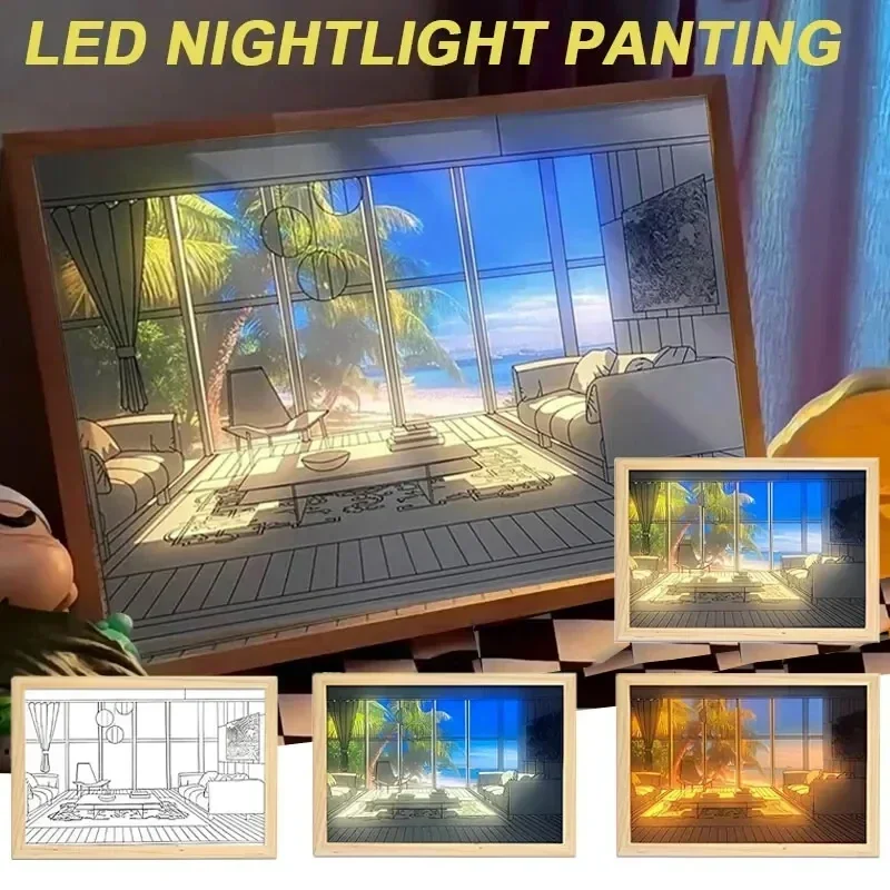 

Декор комнаты в стиле аниме, искусство на стену, USB-зарядка