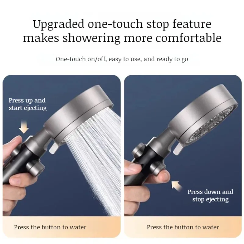 Household bath set nozzle booster shower head handheld nozzle bubble nano shower head large water output bathroom easy to use 5