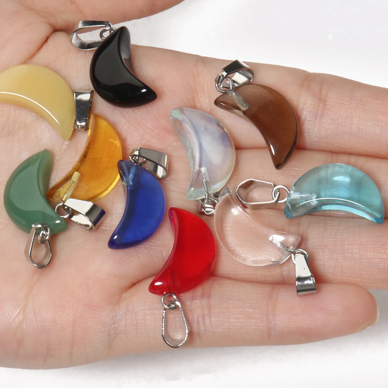 10pc Gradient Czech Lampwork Crystal Glass Heart Beads Charms