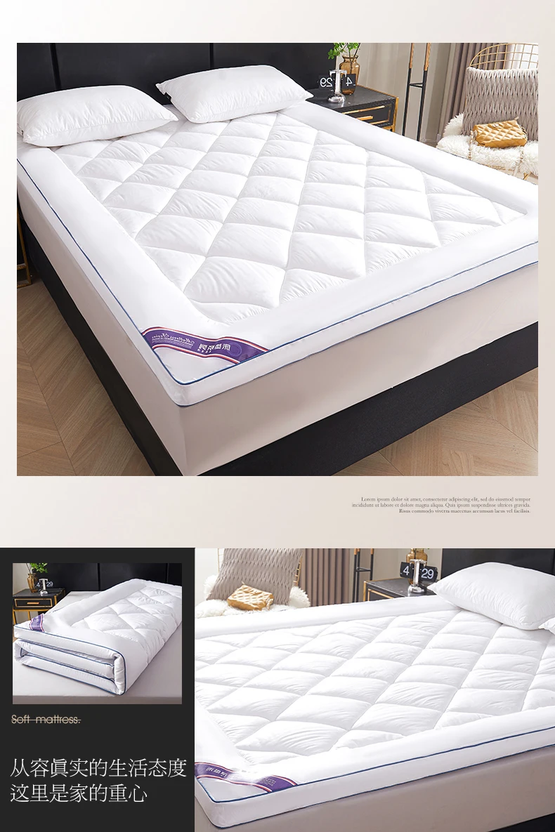 Description Picture 4 of itemThickened cotton mattress soft pad Household 1.8 meters hotel mattress 1.5 pads quilt mattress dormitory student sleeping pad