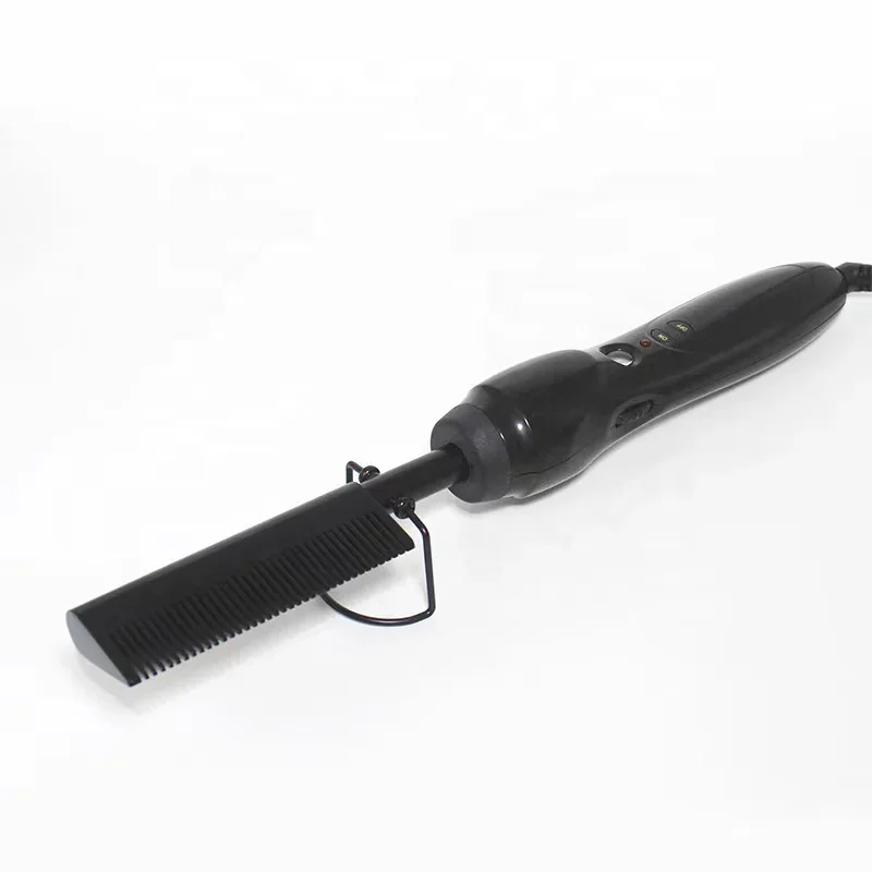 Custom Private Label Diamond Handle Electric Copper Hot Comb High Temperature Hot Hair Straightener for Wet Dry Curly Hair 5