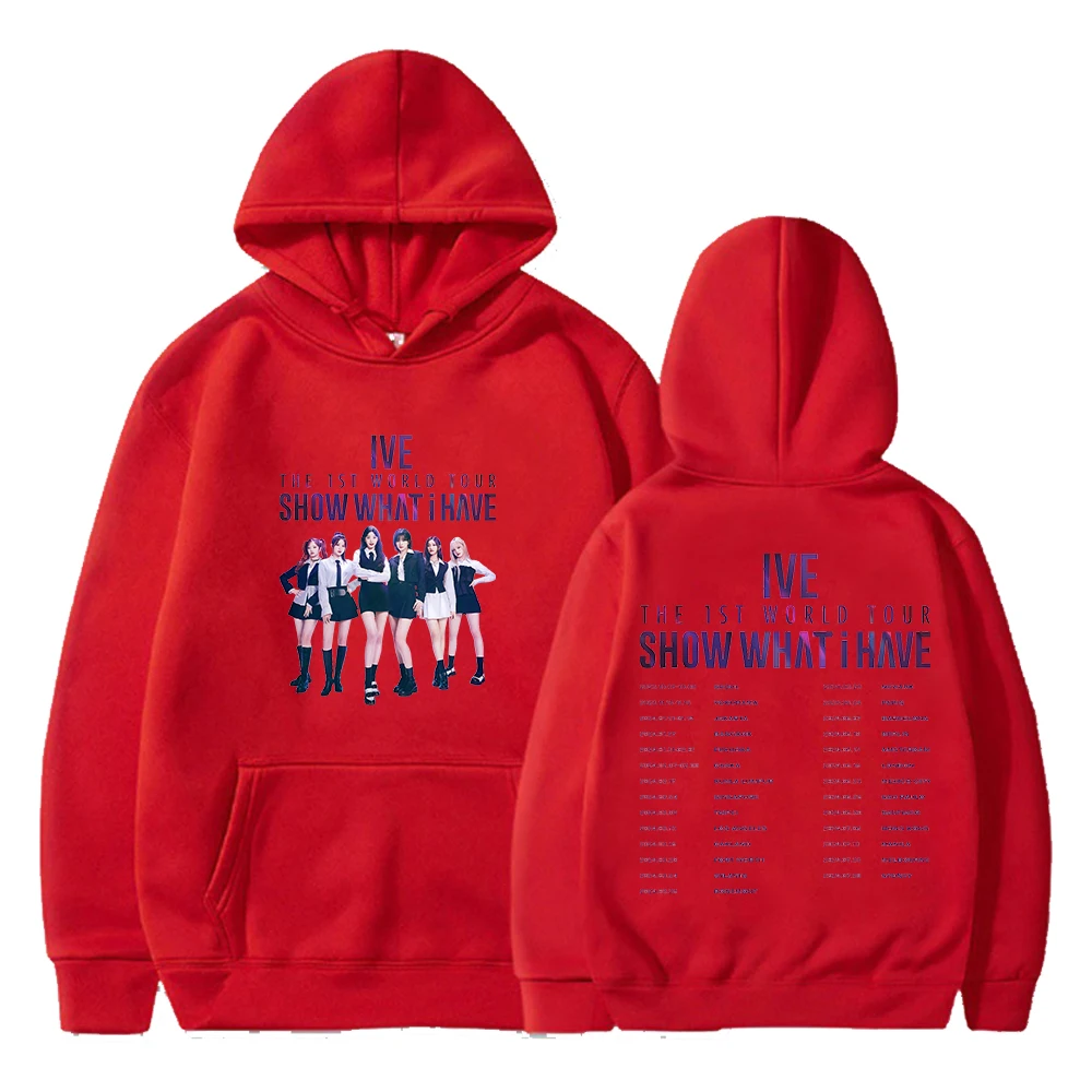 Kpop IVE The 1ST World Tour Show What I Have Merch Hoodie Long Sleeve Streetwear Men Women Hooded Sweatshirt Fashion Clothes