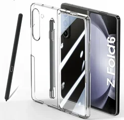 Ultra Thin Matte Solid Color Phone Case with S Pen Holder - Slim Shockproof Protective Cover for Galaxy Z Fold 8 Ultra (Clear)