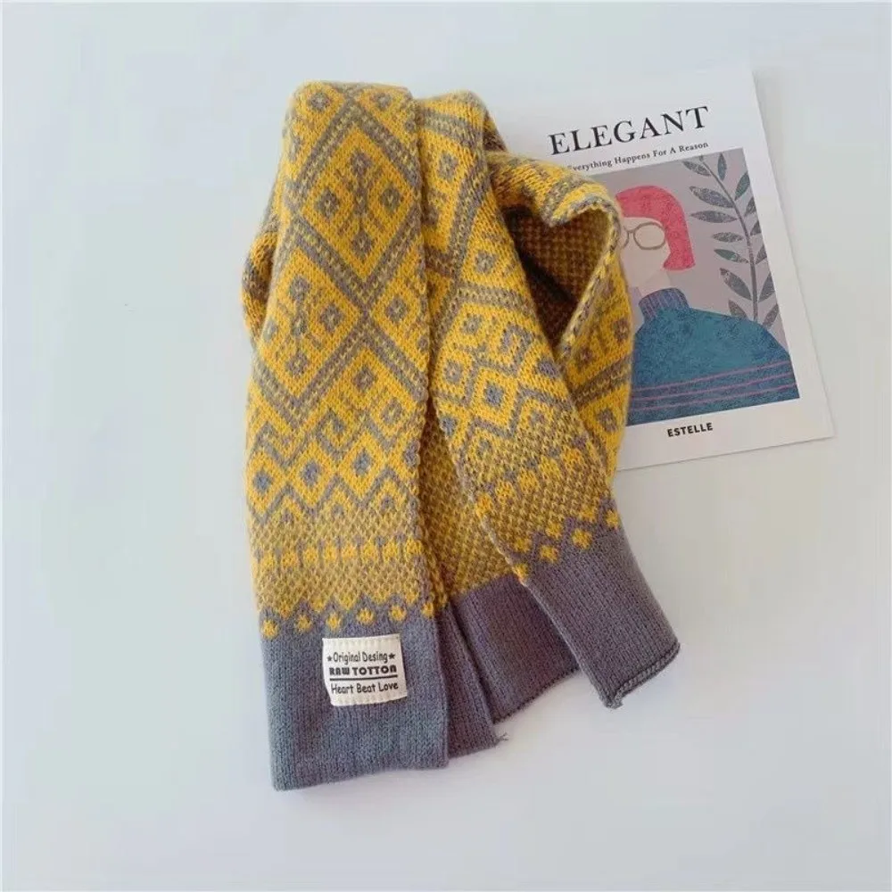 New Windproof Neck Warmer Coldproof Warm Neckerchief Snowflake Knitted Fake Collar 3-12Y