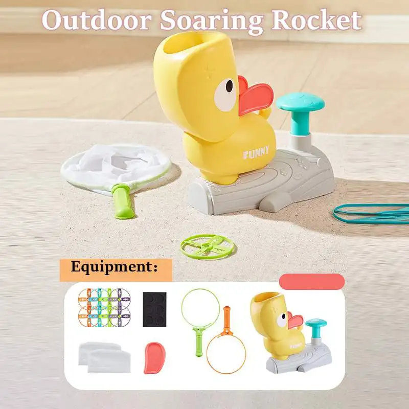 

Air Rocket Launcher Toy Outdoor Soaring Rocket Flying Disc Flying Saucer Foot Launcher Kids Jump Sport Games Toys for Children