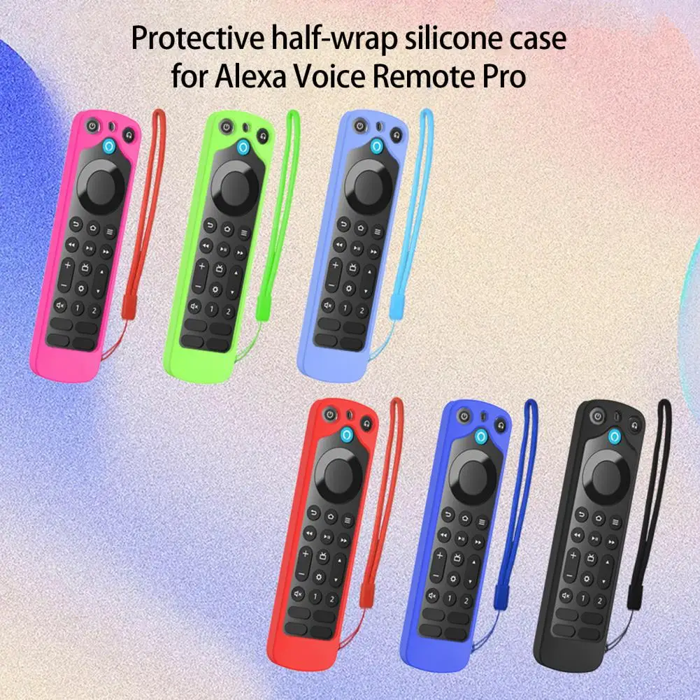 

Remote Control Case Semi-contract Anti-slip Strap Remote Control Anti-fall Luminous Silicone Cover for Alexa Voice Remote Pro