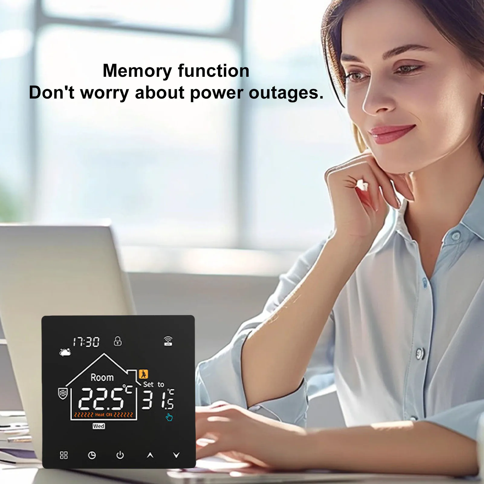 Home Thermostat Programmable Smart Thermostat Touchscreen LCD Display Water Heating Boiler Thermostat for Home  Mall Hotel