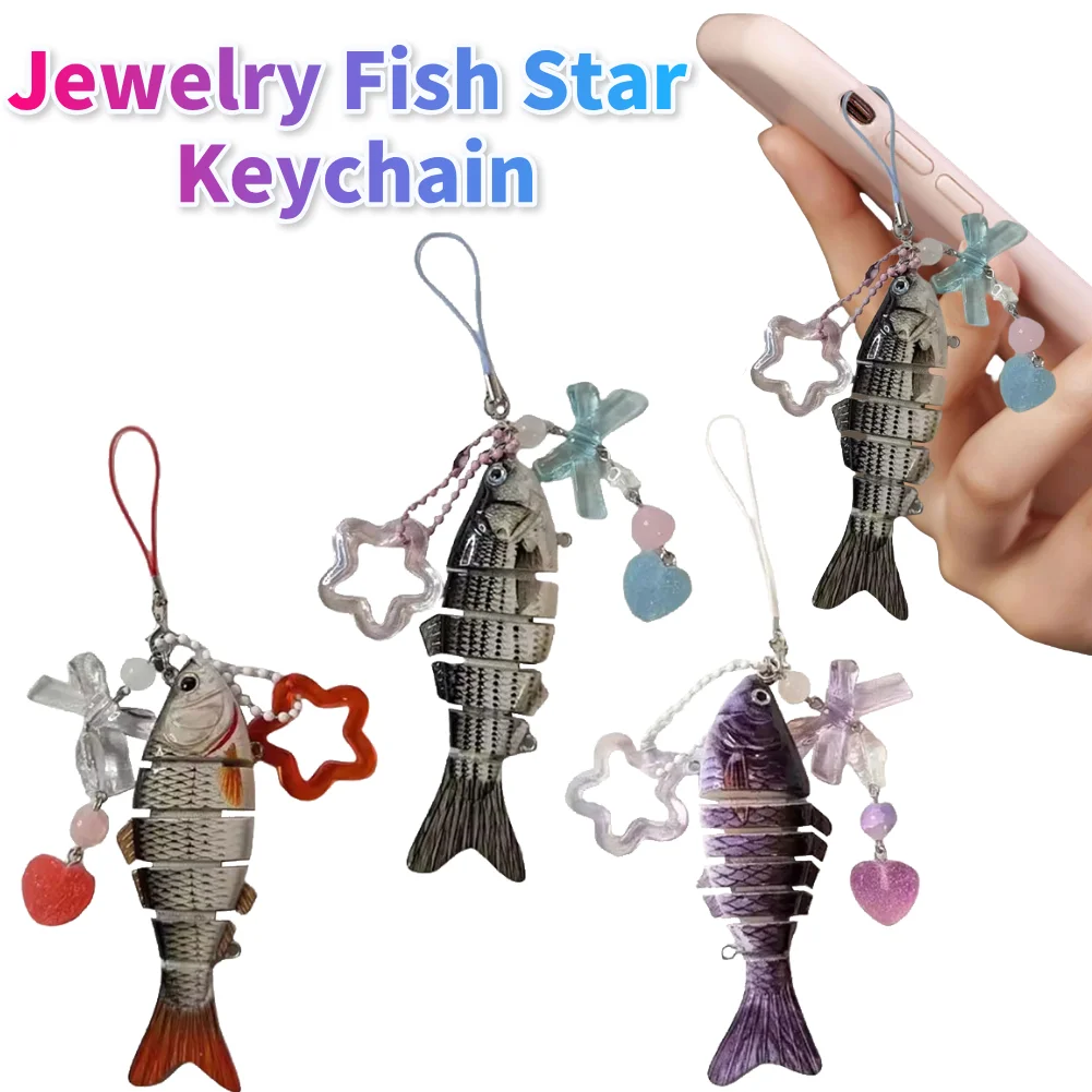 1-3pcs Fish Keychain Premium Acrylic Lovely Jewelry Fish Star Keychain ...