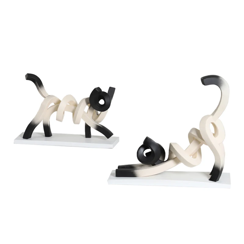 

Modern stretch kids room twisted lines cat fun bedroom beige animal ornaments