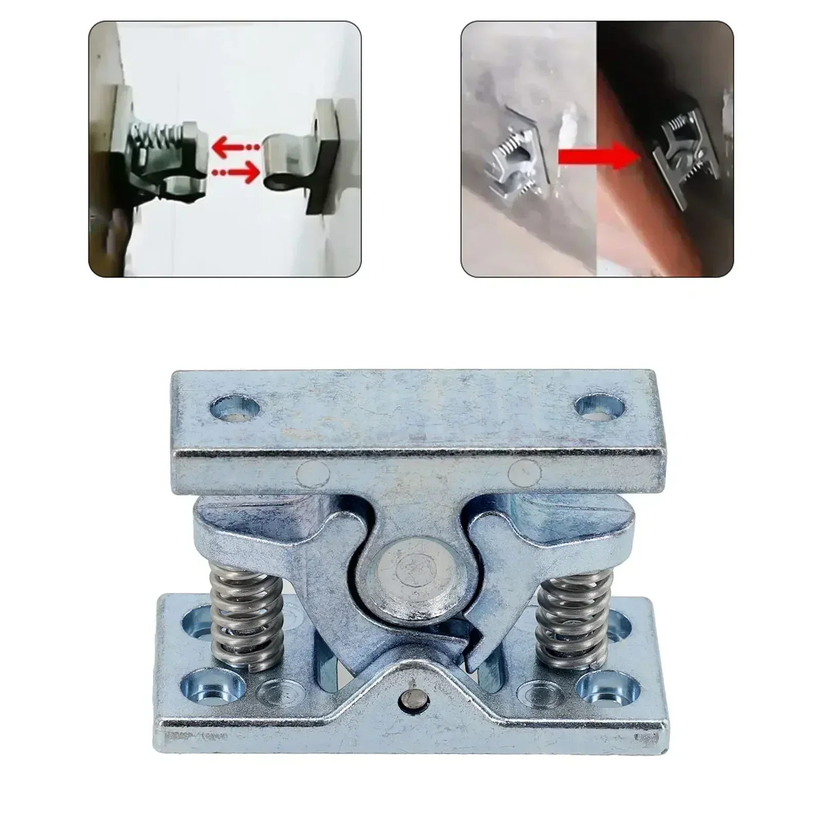 Door Release Clamp Door Stop Catch Cold-rolled Steel Double-drum Lock Easy To Install Internal Diameter 17.5mm For Cabinets