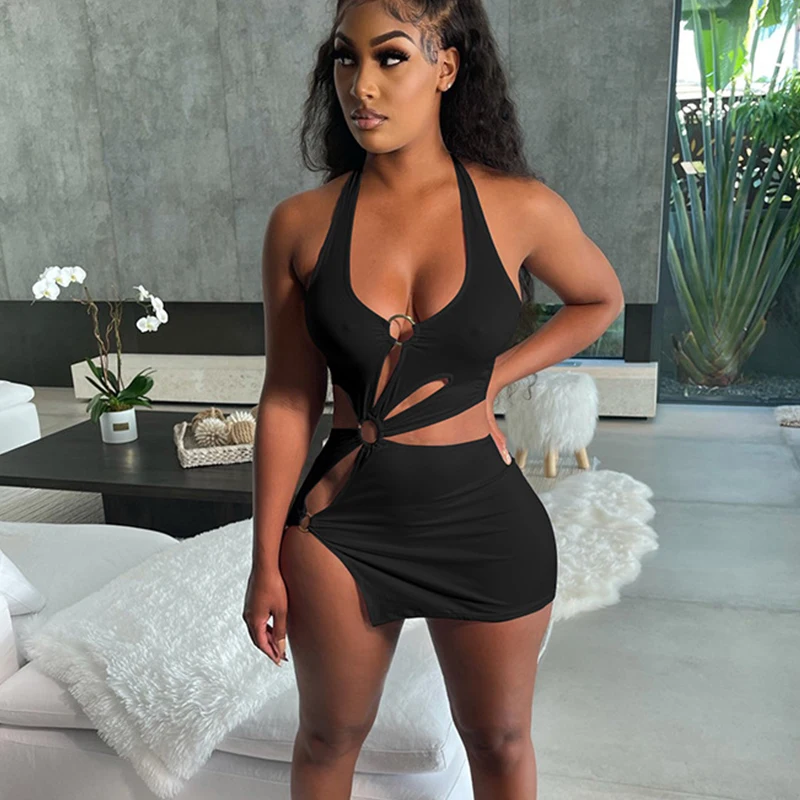 

Sexy Dresses For Women 2022 Halter Neck Mini Y2k Dress Backless Tight Dress Sexy Club Outfits For Women 2022