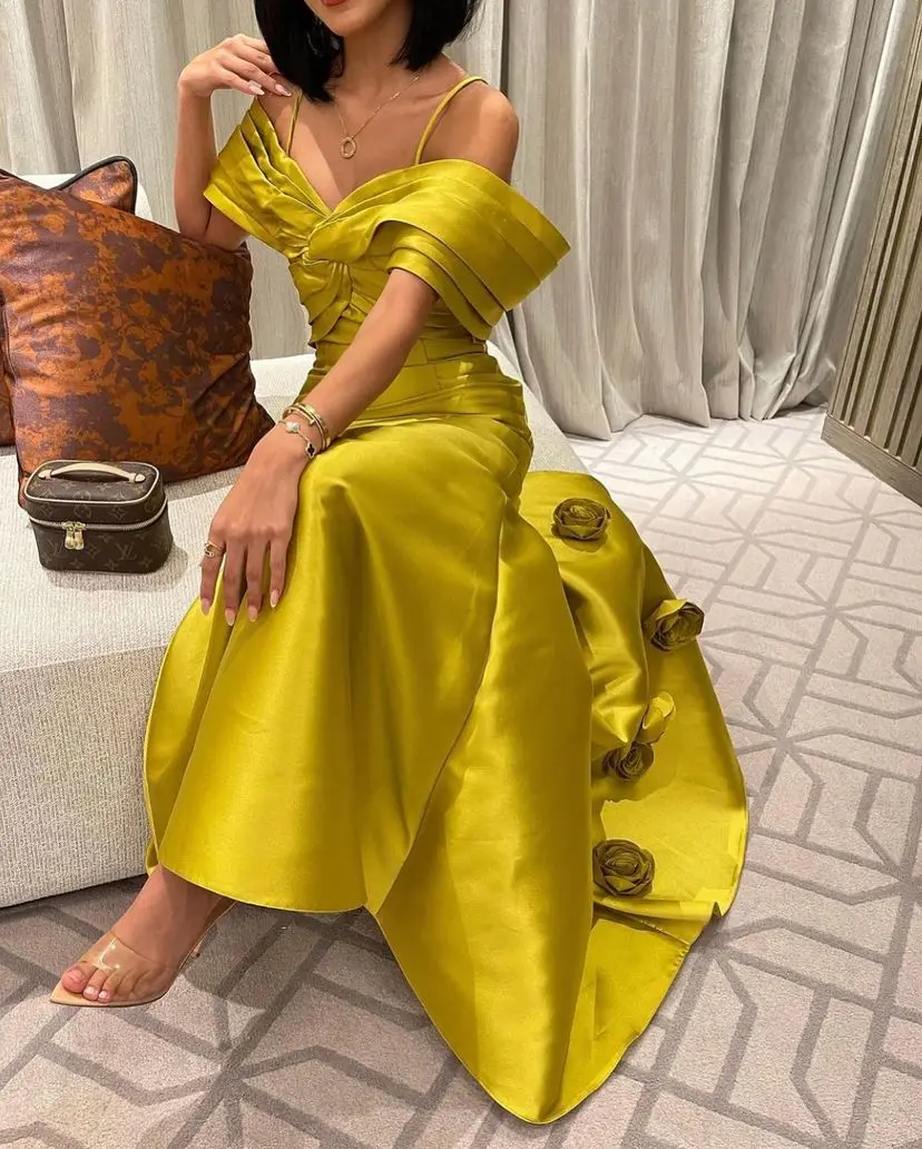 

Vintage Mermaid Evening Dresses Off The Shoulder Prom Dresses Flowers Floor Length Formal Party Dresses vestidos de fiesta