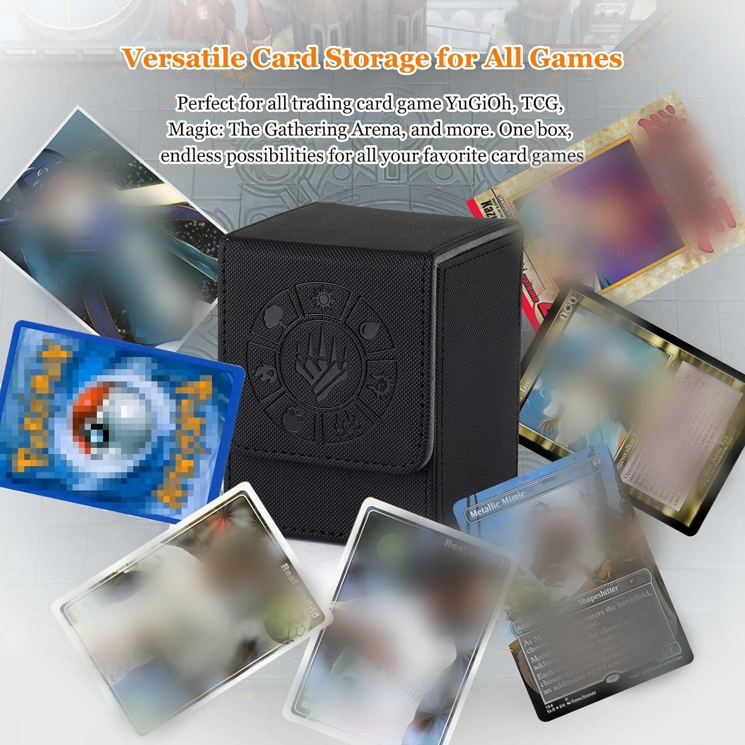 Card Deck Box 110 Storage MTG Deck Box with 50 Pcs Card Sleeve Collectible Trading Cases for Magic Commander and More