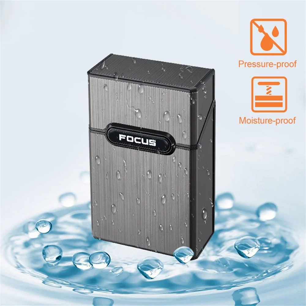 Cigarette Case Metal Cigarette Case Waterproof Cigarette Box Portable Flip Cover 20pcs Cigarettes Tobacco Holder Storage Container Smoking Tool