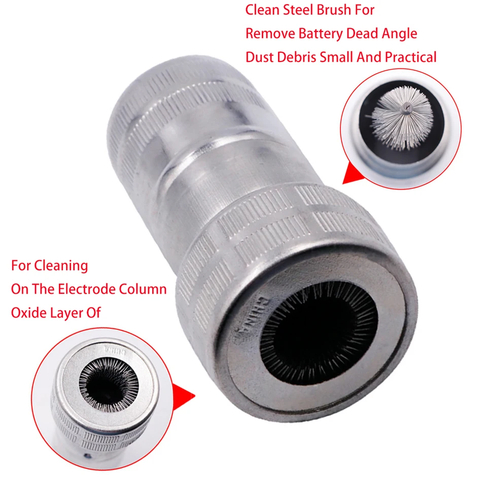 Brosse Métallique En Acier Inoxydable Pour Borne De Batterie, Nettoyeur De Poteau, Rondelles De Brosse De Fil De Corrosion, Fibre De Protection, Outils De Livres De Voiture, D343, 12 Pièces