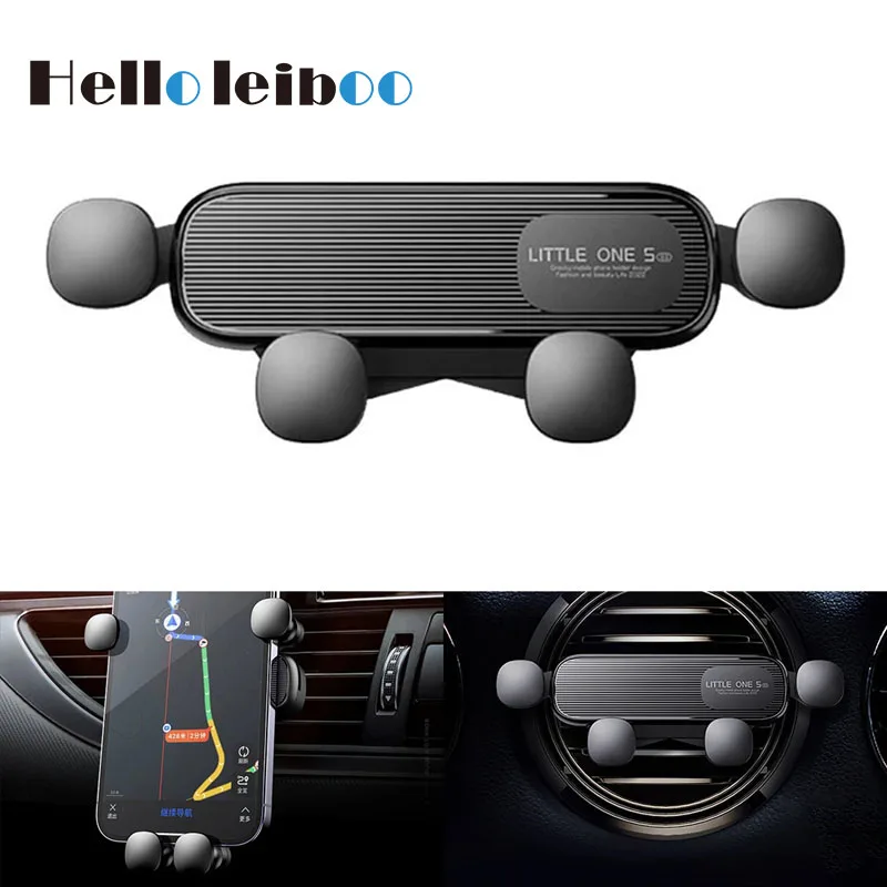 Phone Holder LEIBOO Gravity Car Phone Holder Air Vent Telescopic Car Phone Mount 360-Degree Air Outlet Smartphone Support for 4.7-7 inch