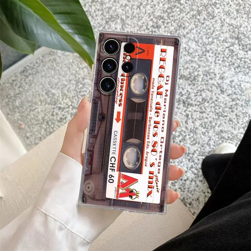 Vintage Cassette Tape Design Clear Phone Case Cover