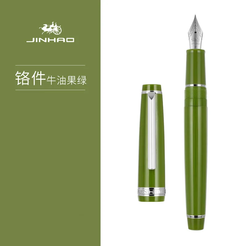 Jinhao82CandyColorFountainPenGoldTrimAcrylicBarrelFineNib