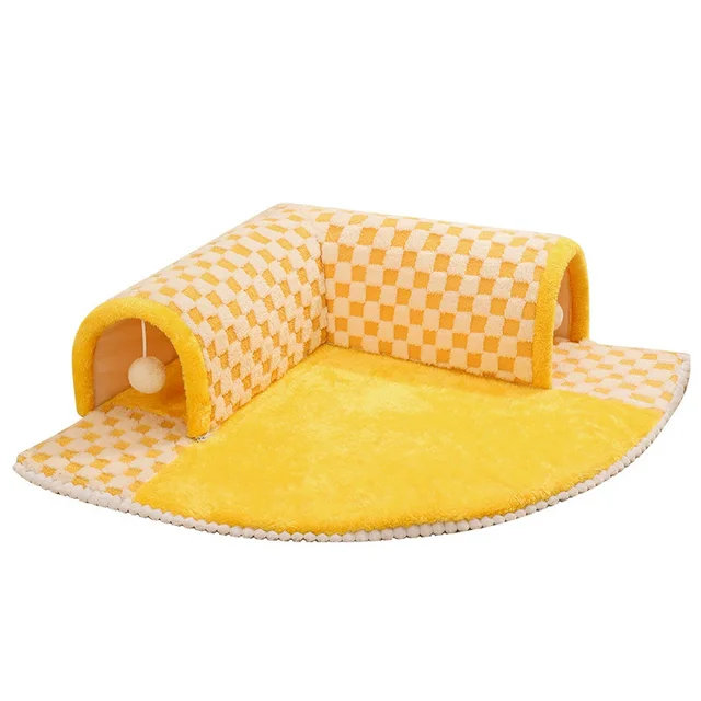 Cat’s Telescopic Tunnel Cushioned Bed Pet Nest Winter Indoor Warm Plush Cat Bed with Reindeer Appearance Hide and Seek Cat’s Telescopic Tunnel Cushioned Bed Pet Nest Winter Indoor Warm Plush Cat Bed with Reindeer Appearance Hide and Seek
