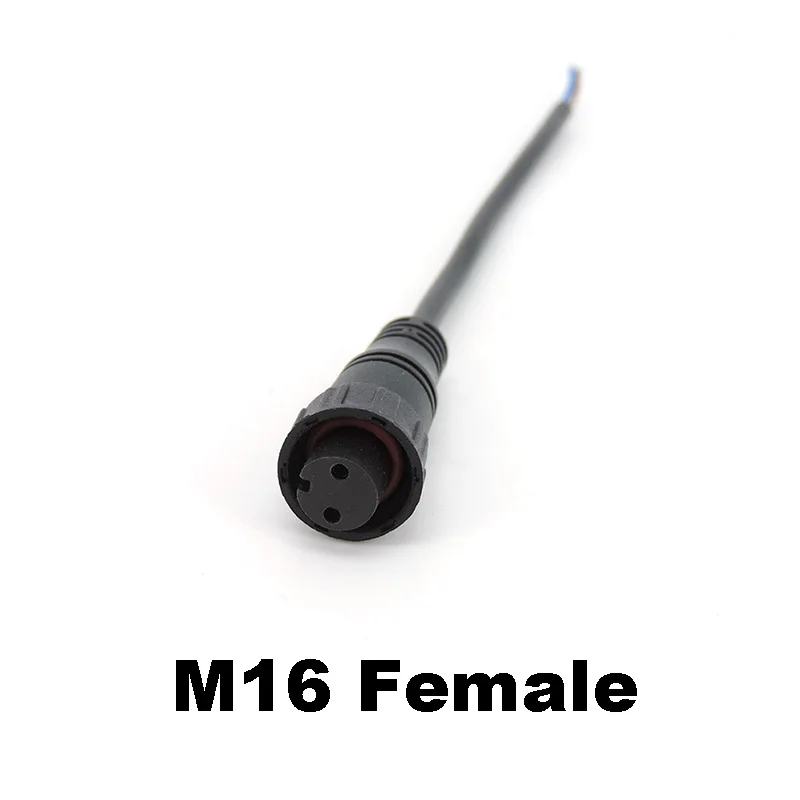 2 Pin core DC Male Female Jack nut Cable Waterproof power supply