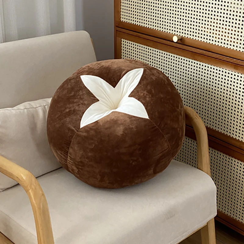 45cm Vegetable Plush Stuffed Pillow Soft Mushroom Tomato Persimmon Round Seat Cushion Sofa Chair Floor Decor Plushie Peluche 4