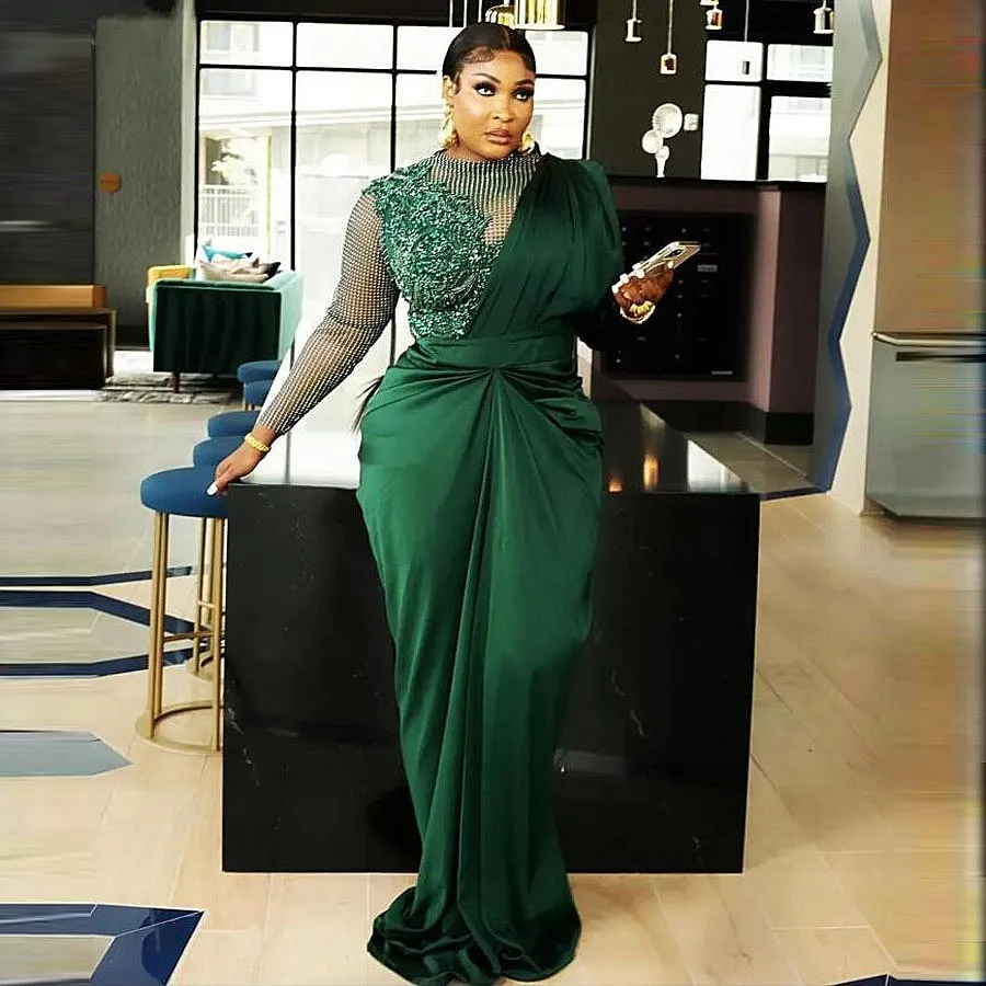 give fælde Indien Plus Size Special Occasion Dresses Women | Dark Green Long Sleeve Evening  Dress - Evening Dresses - Aliexpress