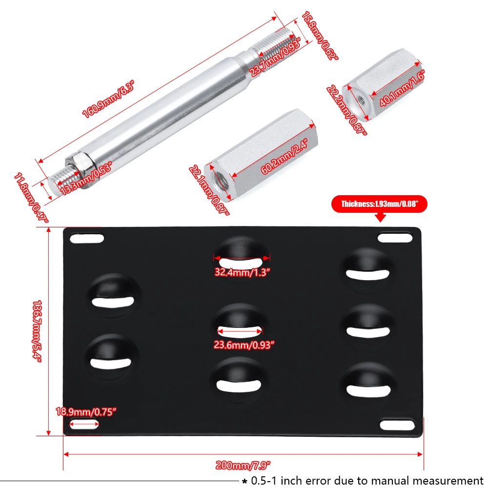 Support De Plaque D'Immatriculation Pour BMW (Série 1, 3, X5, X6) - Fixation Sur Crochet De Remorquage - Neuf