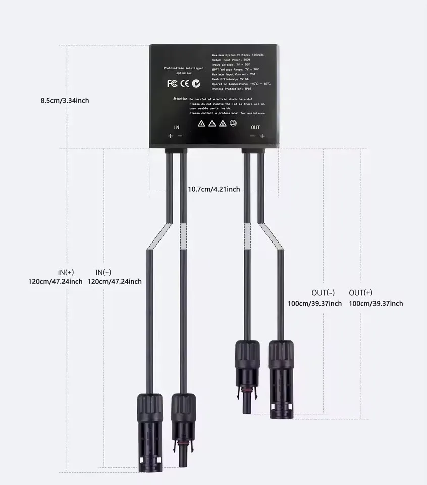 1PCS 800W 태양광 전력 최적화기 PV 전력 최적화기 그늘막 문제 해결 태양광 패널 모니터링 전압 제한 안티 핫스팟