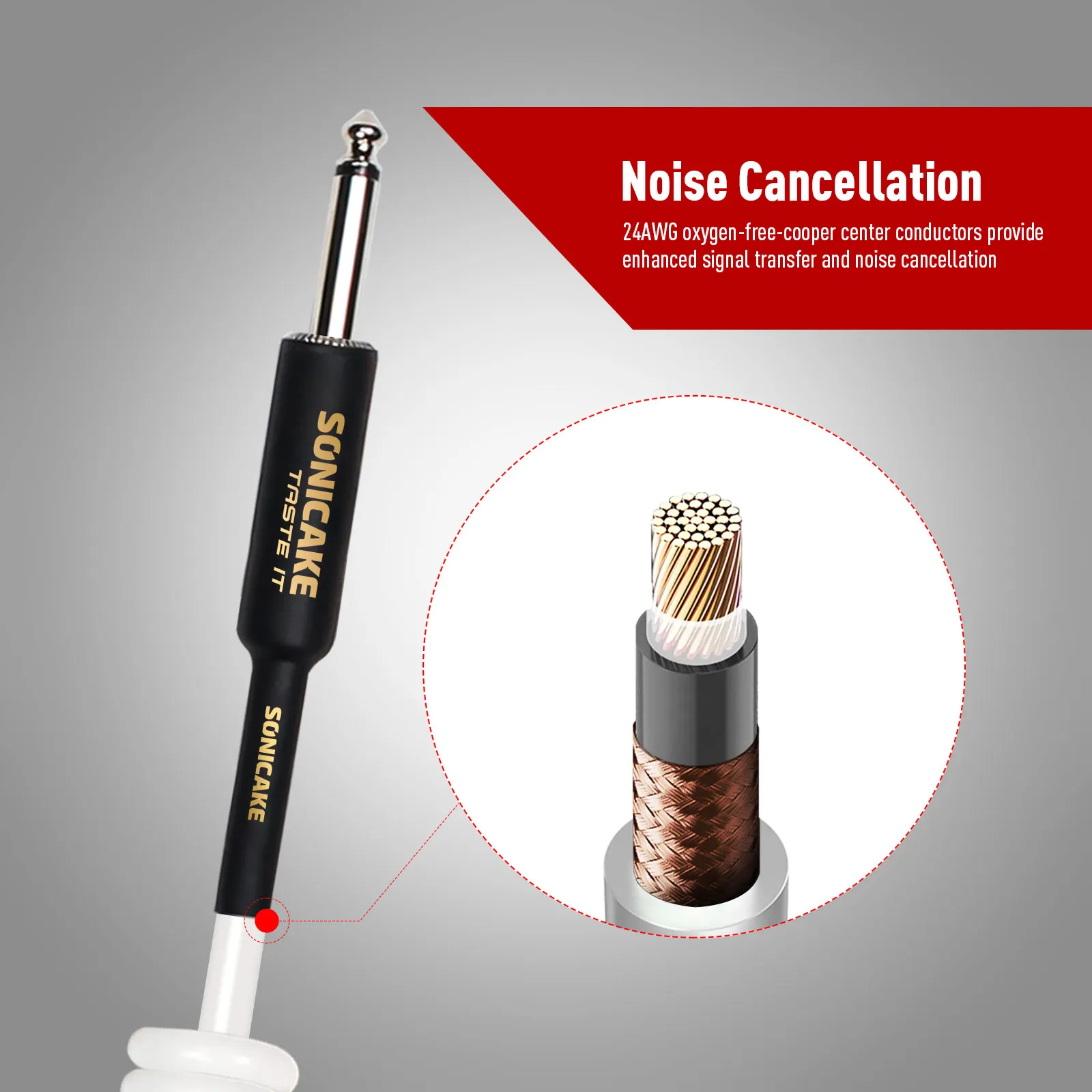 Coil Guitar Cable Audio 1/4" Right Angle to Straight White Instrument Coiled Cur