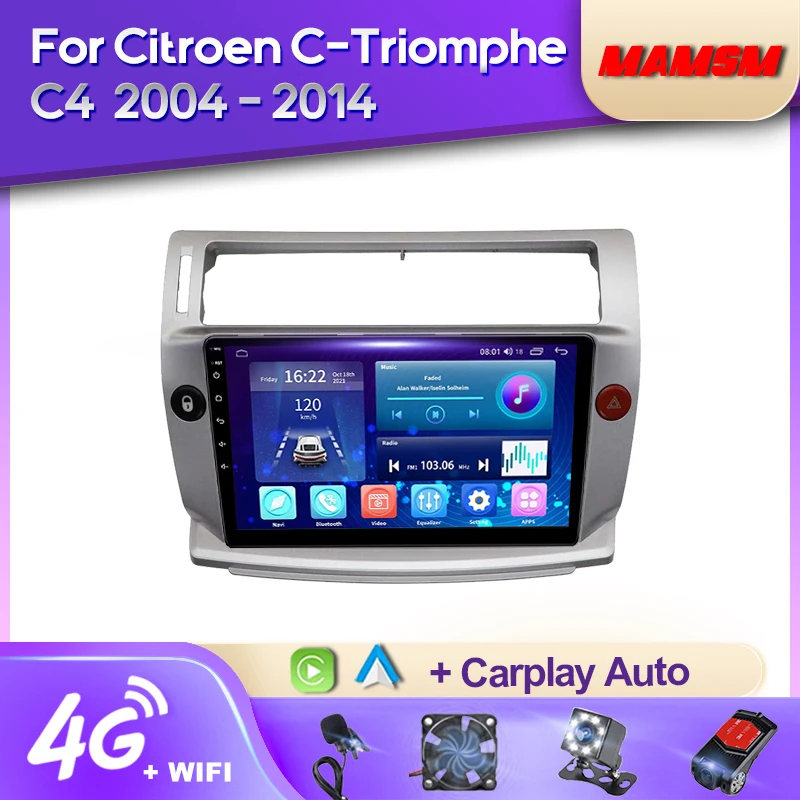 

Автомобильный радиоприемник MAMSM на Android для Citroen C4 C-Triumph C-four 2004-2014, мультимедийный проигрыватель, навигация, стерео, GPS, Авторадио для Carplay